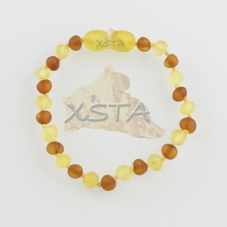Teething amber bracelets raw lemon cognac
